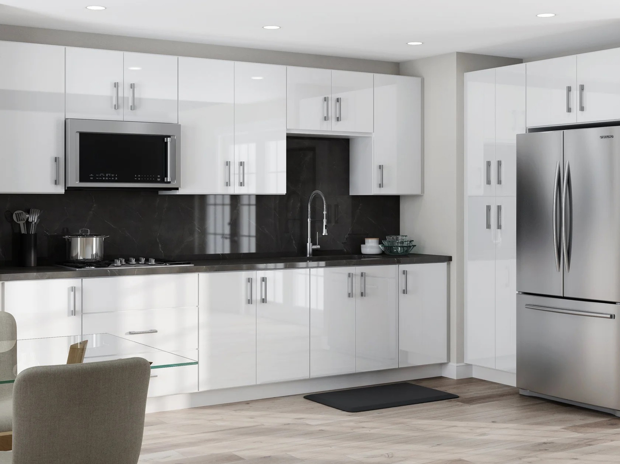 نمونه تصویر کابینت هایگلاس در صفحه طراحی و اجرا انواع کابینت آشپزخانه