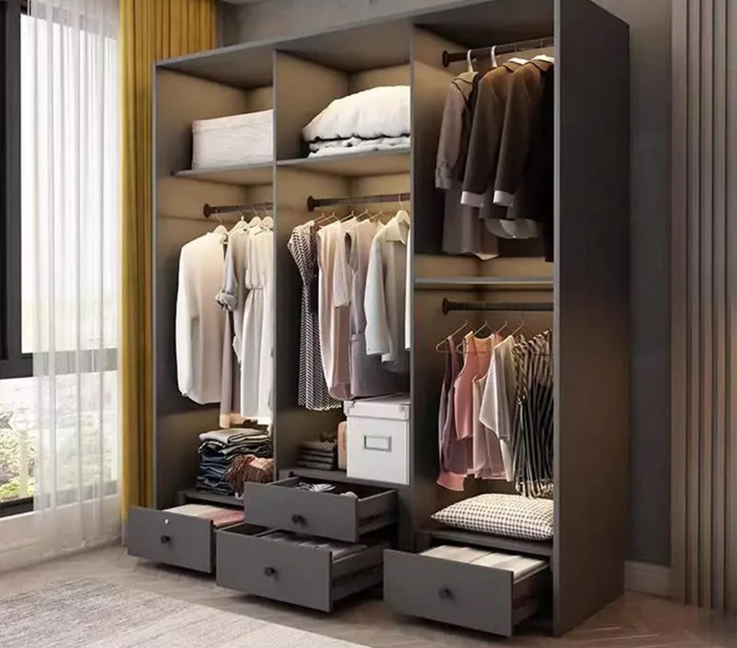 نمونه تصویر کمد دیواری بدون درب